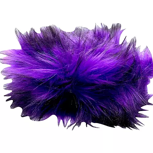 Get'm Get'm Faux Fur Guitar Strap Purple and Black 2 in.