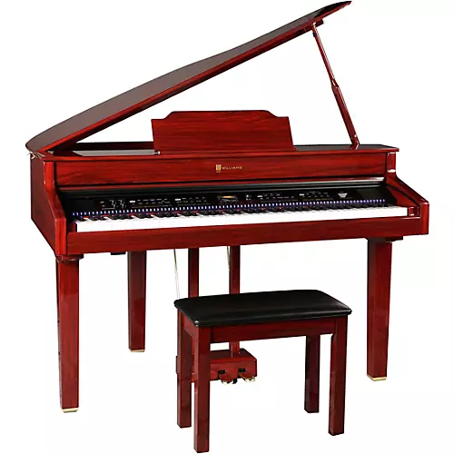 Williams Symphony Grand II Digital Micro Grand Piano With Bench Mahogany Red 88 Key