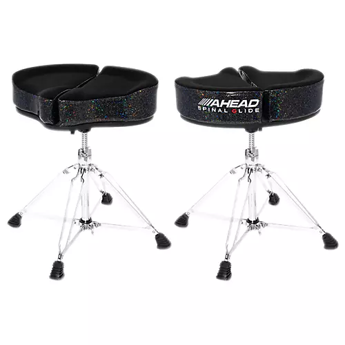 Ahead Spinal G Drum Throne Black Cloth Top and Black Sparkle Sides 18 in.