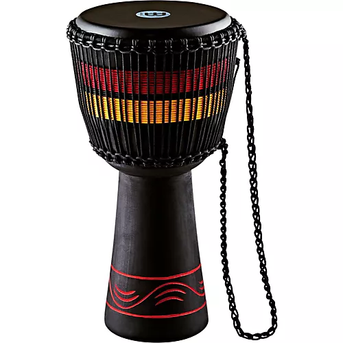 MEINL African Style Fire Rhythm Series Rope Tuned Wood Djembe 13 in. Black