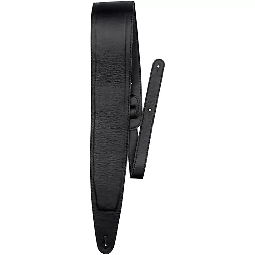 Perri's Padded Garment Italian Leather Guitar Strap Black 3.5 in.
