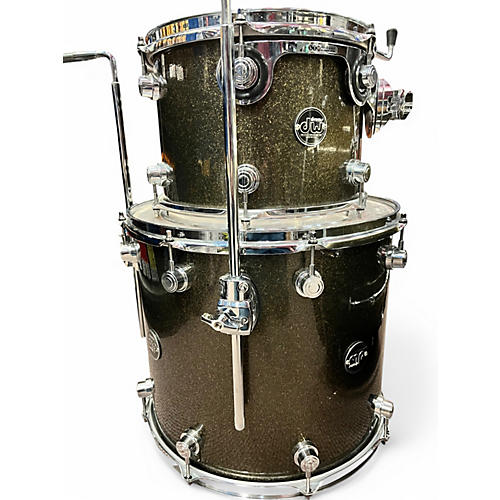 Used DW 3 Piece Performance Series Pewter Sparkle Drum Kit Pewter Sparkle
