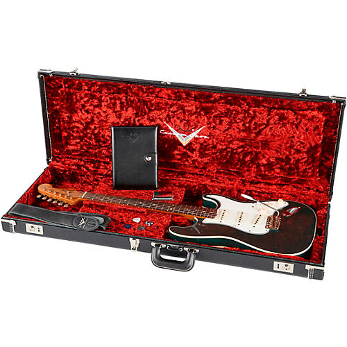 Fender Custom Shop Limited-Edition Double-Bound Stratocaster Journeyman Relic Electric Guitar Aged Sherwood Green Metallic