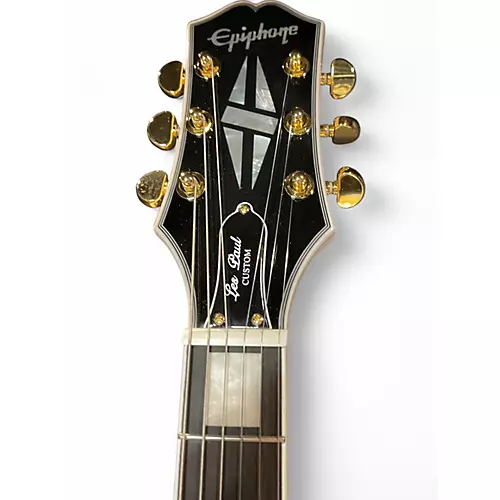 Used Epiphone Les Paul Custom Tuxedo White Solid Body Electric Guitar Tuxedo White