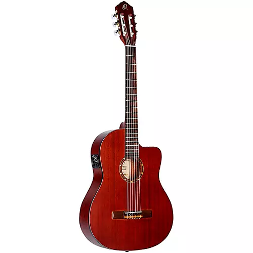 Ortega Family Series RCE125MMSN Thinline Acoustic-Electric Nylon Guitar Mahogany