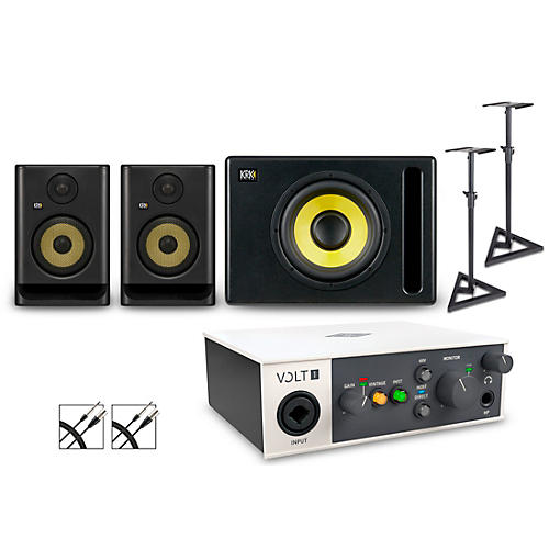 Universal Audio Volt 1 with KRK ROKIT G5 Studio Monitor Pair & S10 Subwoofer (Stands & Cables Included) ROKIT 5