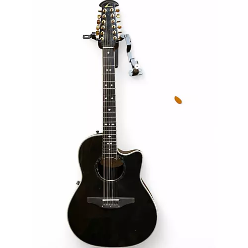 Used Ovation 1866 Legend Black 12 String Acoustic Electric Guitar Black