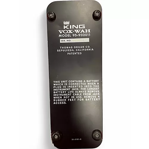 Used 1970s VOX Vox King Wah Effect Pedal