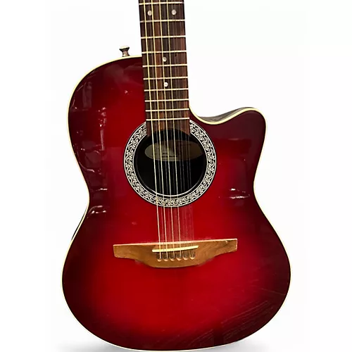 Used Ovation 6751 Standard Balladeer Red Burst 12 String Acoustic Electric Guitar Red Burst