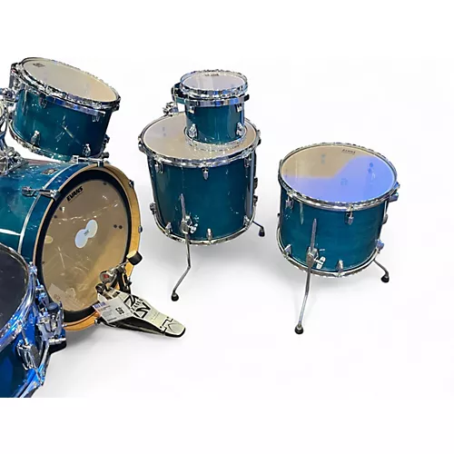 Used TAMA 7 Piece Superstar Classic Turquoise Drum Kit Turquoise