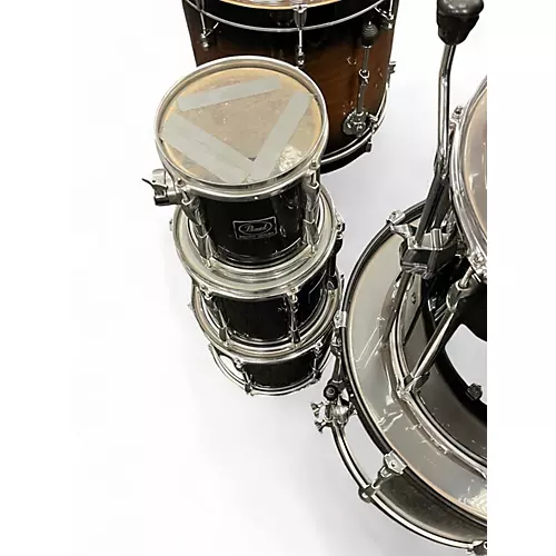 Used Pearl 6 Piece Export Black Drum Kit Black