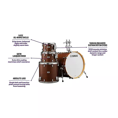 Yamaha Tour Custom Maple 4-Piece Shell Pack With 20