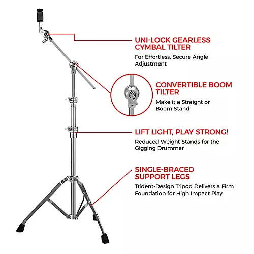 Pearl 930 Series Single Braced Boom Cymbal Stand Chrome