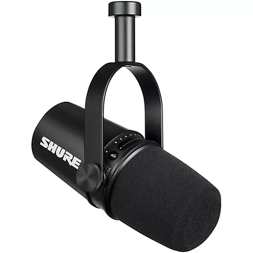 Shure Shure Deluxe Articulating Desktop Mic Boom Stand with Black MV7 Microphone