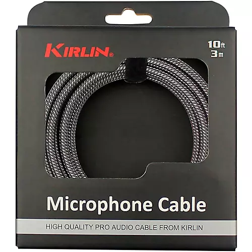 Kirlin XLR Male To XLR Female Microphone Cable - Carbon Gray Woven Jacket 10 ft.