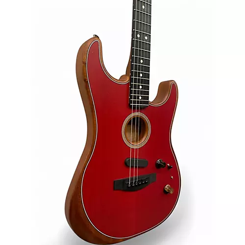 Used Fender American Acoustasonic Stratocaster red Acoustic Electric Guitar red