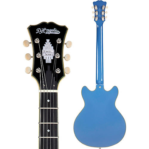 D'Angelico Excel Mini DC Tour Semi-Hollow Electric Guitar With Supro Bolt Bucker Pickups and Stopbar Tailpiece Solid Black