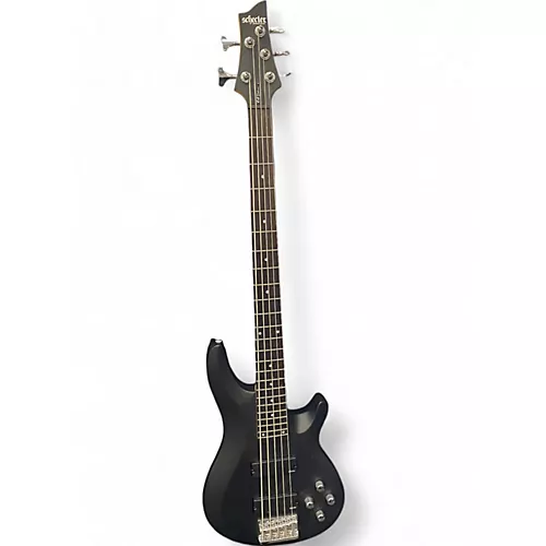Used Schecter Guitar Research C-5 deluxe Black Electric Bass Guitar Black