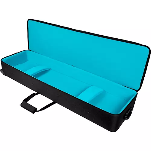 Gator GKP88-BLK Semi-Rigid Lightweight Pro Wheeled Case for 88-Note Keyboards; Charcoal Black With Electric Blue Interior