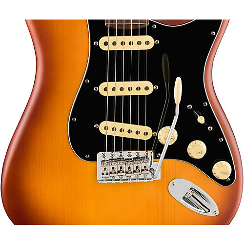 Fender American Performer Timber Stratocaster Spruce Electric Guitar Honey Burst