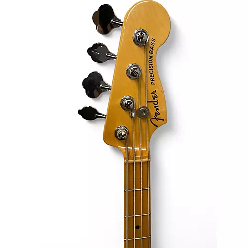 Used Fender American Elite Precision Bass Black Electric Bass Guitar Black