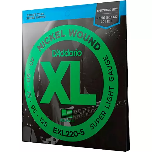 D'Addario EXL220-5 XL 5-String Bass Super Soft/Long String Set