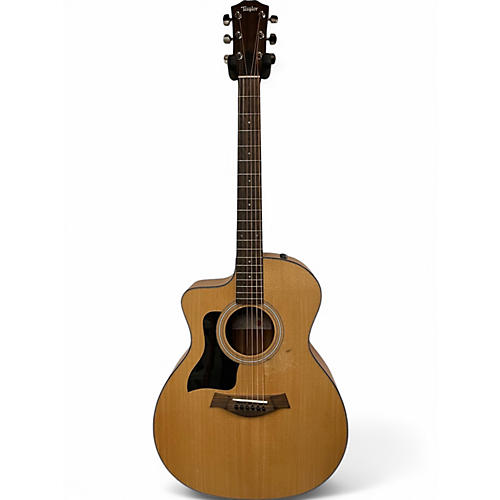 Used Taylor 114CE Left Handed Natural Acoustic Electric Guitar Natural