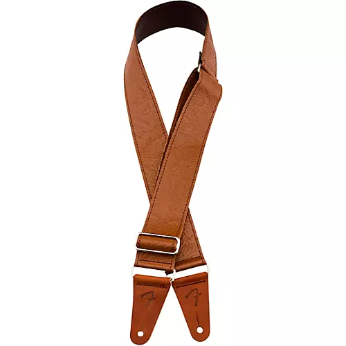 Fender Tooled Leather Guitar Strap Black 2 in.