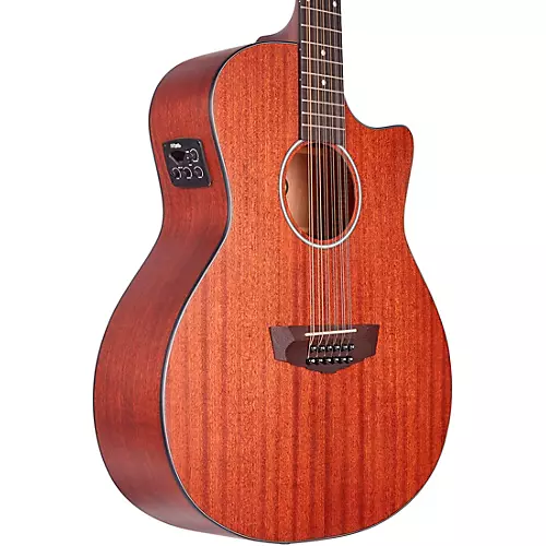 D'Angelico Premier Series Fulton LS 12-String Cutaway Grand Auditorium Acoustic-Electric Guitar Aged Mahogany