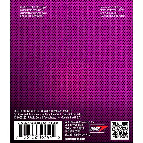 Elixir Bonus Pack Elixir Strings Phosphor Bronze Bronze Acoustic Guitar Strings with NANOWEB Coating, Custom Light (.011-.052)