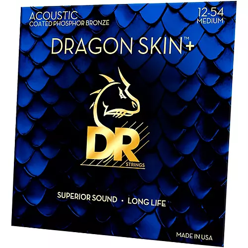 DR Strings Dragon Skin+ Coated Accurate Core Technology 6-String 80/20 Acoustic Guitar Strings 10 - 48