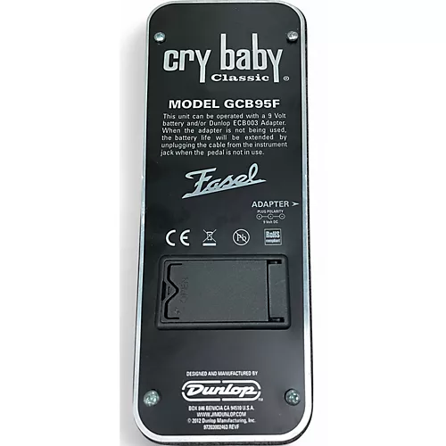 Used Dunlop GCB95F Crybaby Classic Wah With Fasel Inductor Effect Pedal