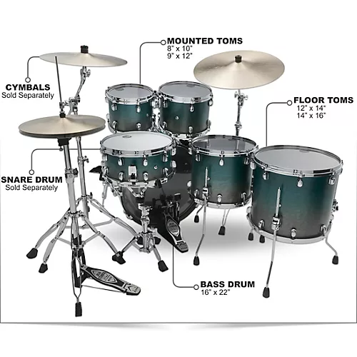 TAMA Starclassic Walnut/Birch 5-Piece Shell Pack with 22