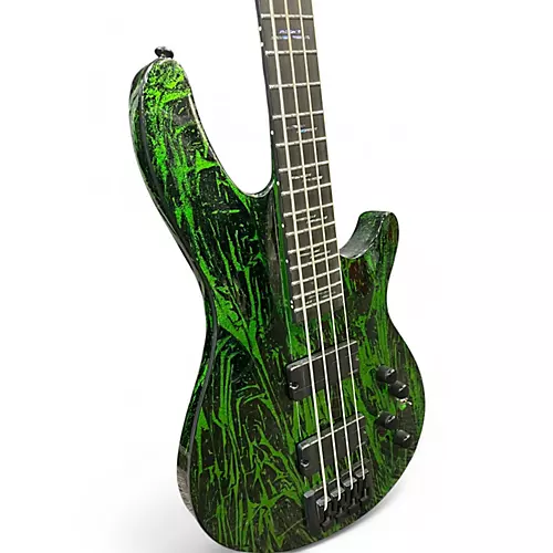 Used Schecter Guitar Research C4 SILVER MOUNTAIN TOXIC VENOM Electric Bass Guitar TOXIC VENOM