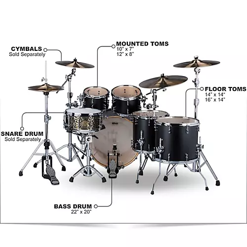 ddrum Dios 5-Piece Shell Pack Black Satin