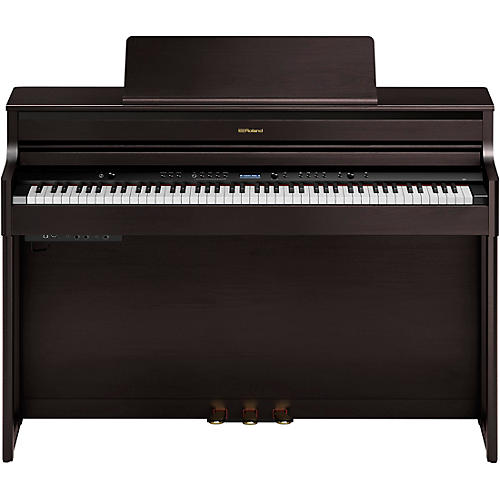 Roland HP704 Digital Upright Piano With Bench Polished Ebony