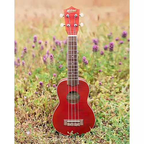 Mitchell MU45F Exotic Soprano Ukulele Flamed Maple Cherry