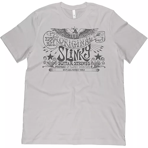 Ernie Ball Original Slinky Silver T-Shirt Small Silver/Grey