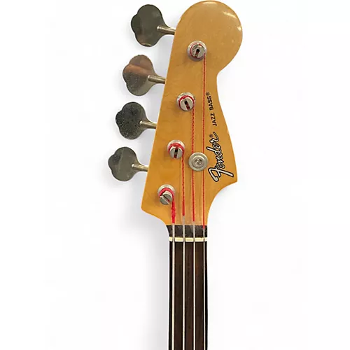 Used Fender Standard Jazz Fretless Black and White Electric Bass Guitar Black and White