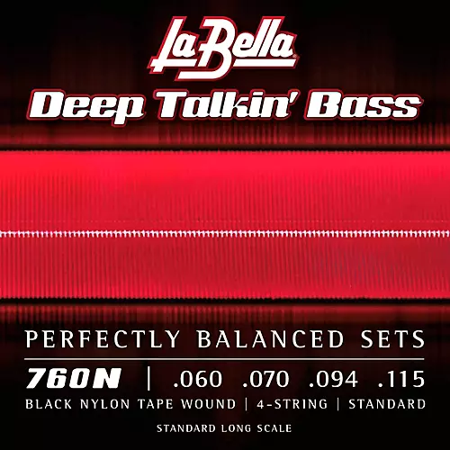 LaBella 760N Deep Talkin' Black Nylon Tape Wound 4-String Bass Strings - Standard 60 - 115
