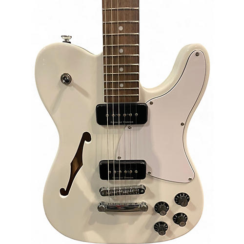 Used Fender JA90 Jim Adkins Thinline Telecaster White Hollow Body Electric Guitar White