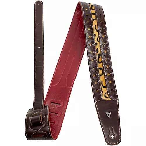 Perri's Italian Leather Guitar Strap Oxford - Blk/Teal 2.5 in.