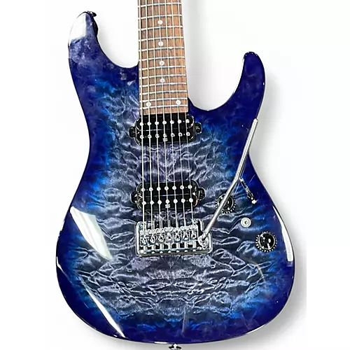 Used Ibanez AZ427P2QM 7 String Blue Burst Solid Body Electric Guitar Blue Burst