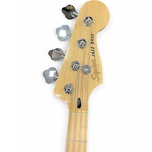 Used Squier Affinity Jazz Bass Chrome Red Metallic Electric Bass Guitar Chrome Red Metallic