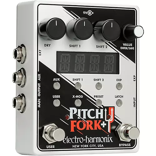 Electro-Harmonix Pitch Fork+ Polyphonic Pitch Shifter Effects Pedal White