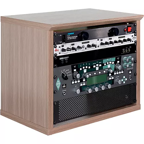 Gator Elite Series Furniture Desktop 8U Studio Rack 8 RU Space Dark Walnut