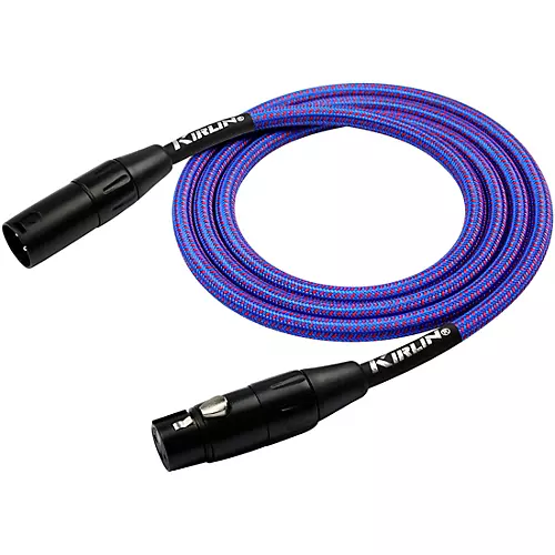 Kirlin XLR Male To XLR Female Microphone Cable - Royal Blue Woven Jacket 10 ft.
