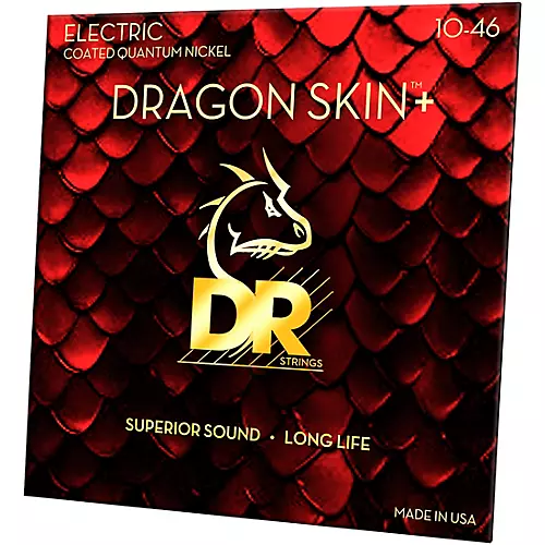 DR Strings Dragon Skin+ Coated Accurate Core Technology 6-String Nickel Electric Guitar Strings 10 - 52