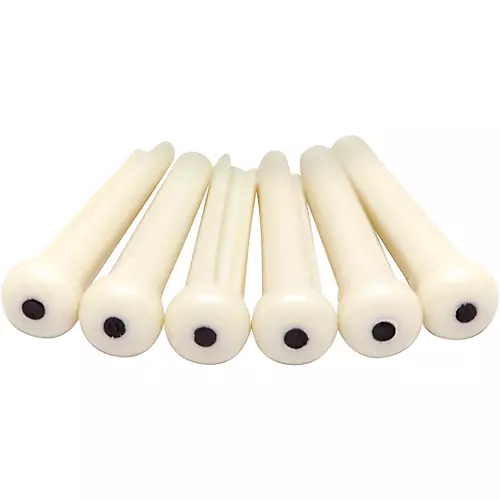 Graph Tech Tusq Ivory Acoustic Guitar Bridge Pins Black White Dot