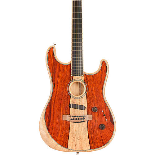 Open-Box Fender Acoustasonic Stratocaster Exotic Wood Acoustic-Electric Guitar Condition 2 - Blemished Natural, Cocobolo 197881059125